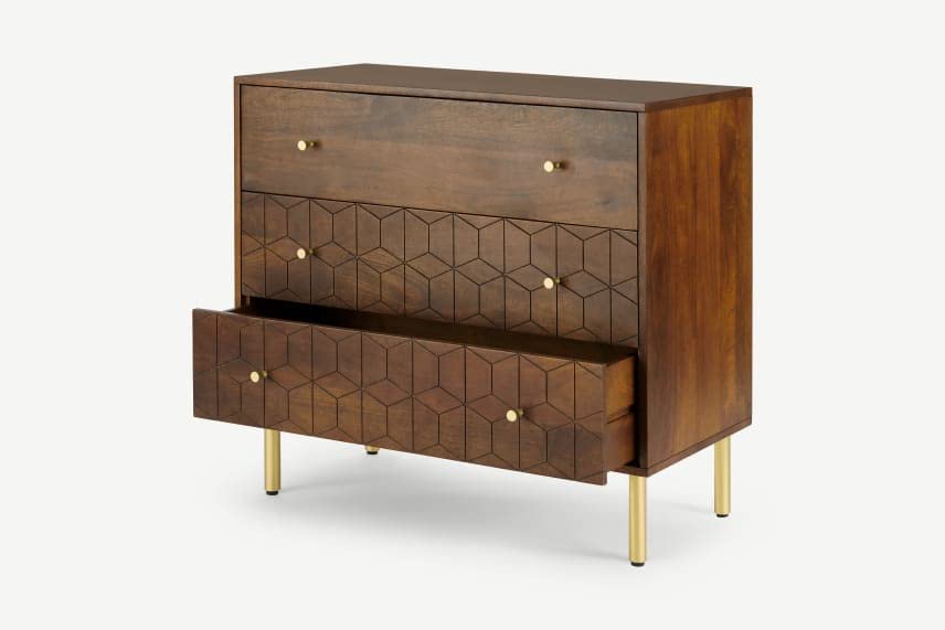 Demiwall Mango Wood Chest Of Drawers In Provincial Teak For Living Room