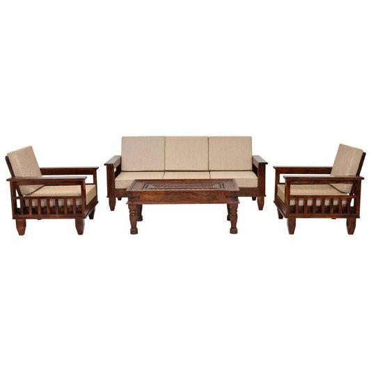 Royal Place Sheesham Wood 5 Seater Sofa Set For Living Room Furniture