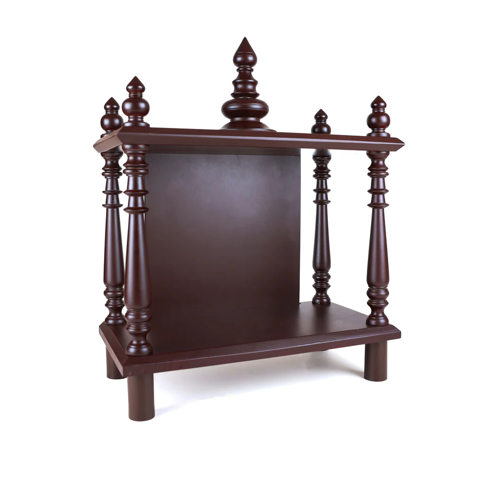 Demiwall Mango Wood Pooja Mandir | Temples for Puja Room In Natural Finish & Provincial Teak