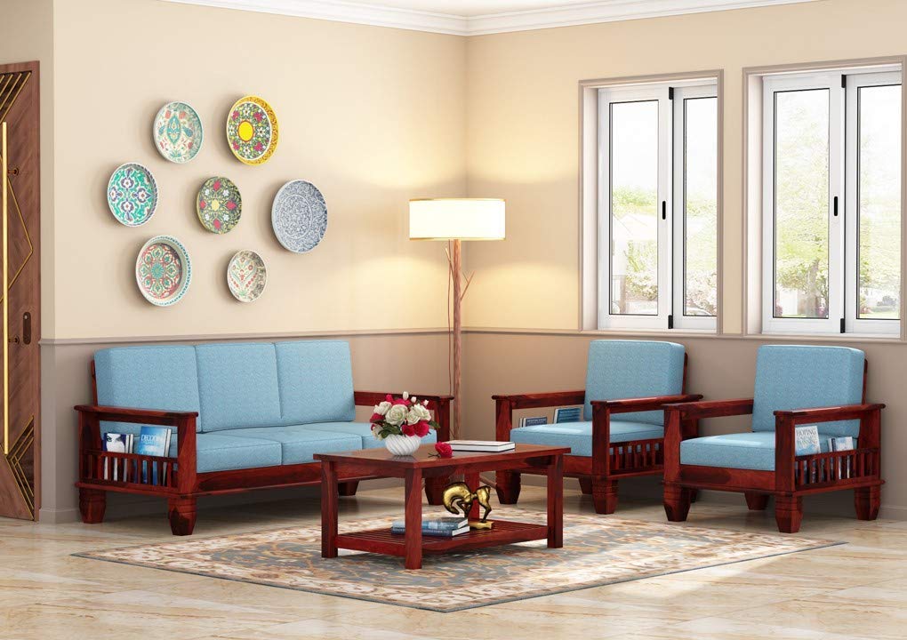 Royal Place Sheesham Wood 5 Seater Sofa Set For Living Room Furniture