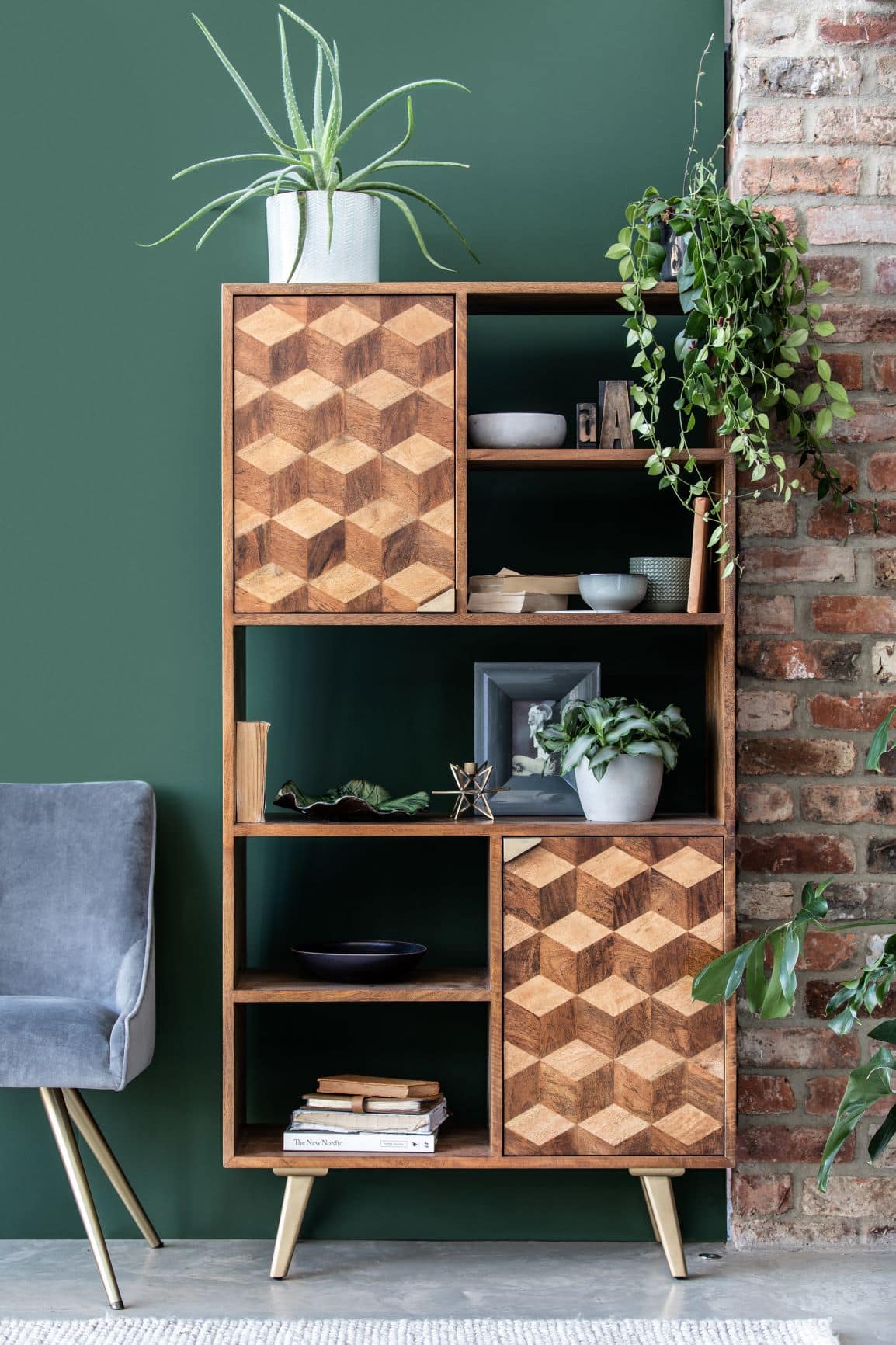 Leon Solid Wood Bookcase In Natural Finish