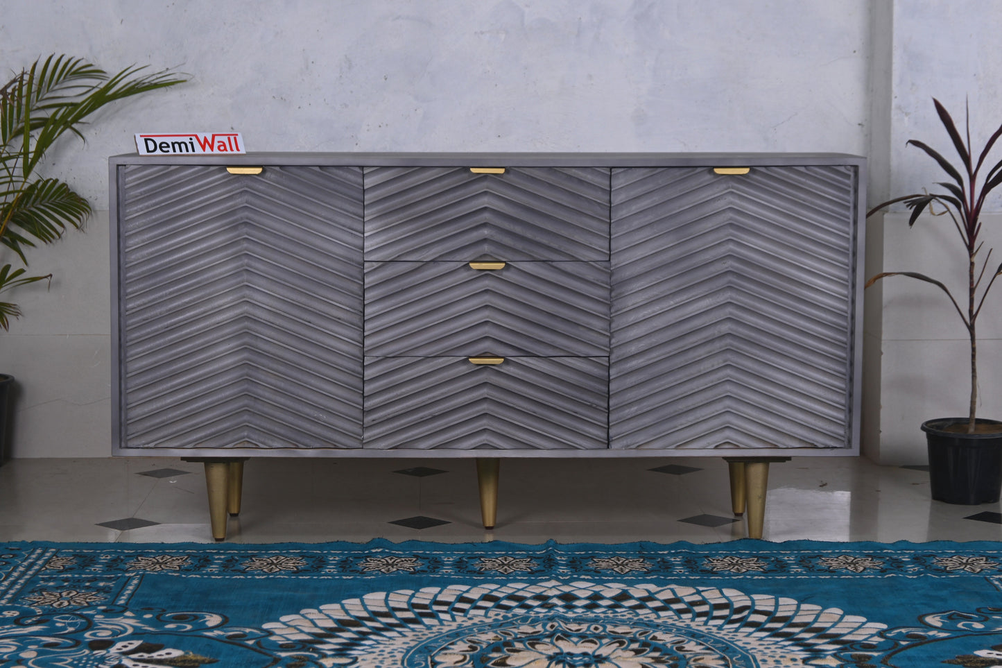 Jex Sideboard with two doors & 3 drawers  made of solid mango wood