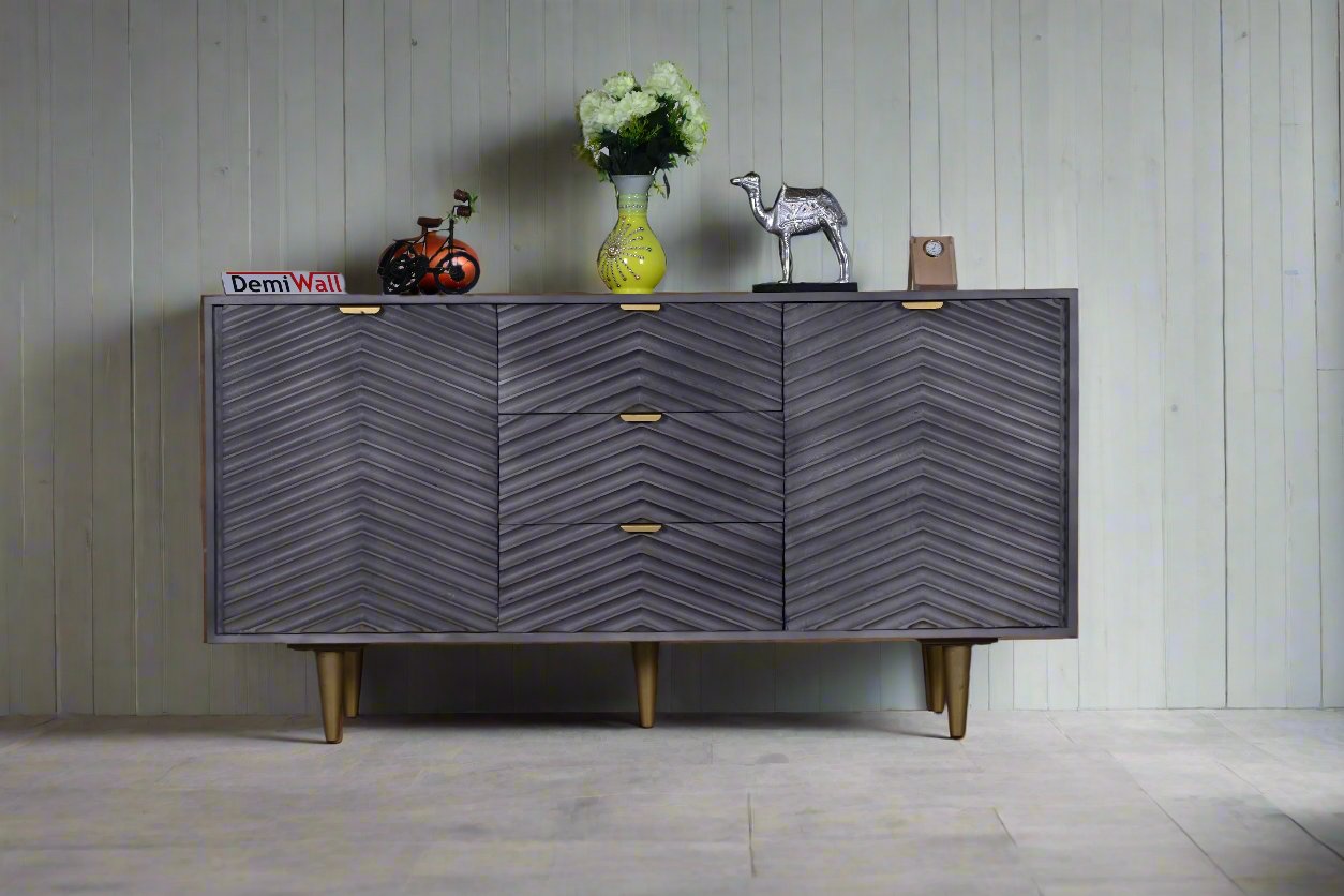 Jex Sideboard with two doors & 3 drawers  made of solid mango wood