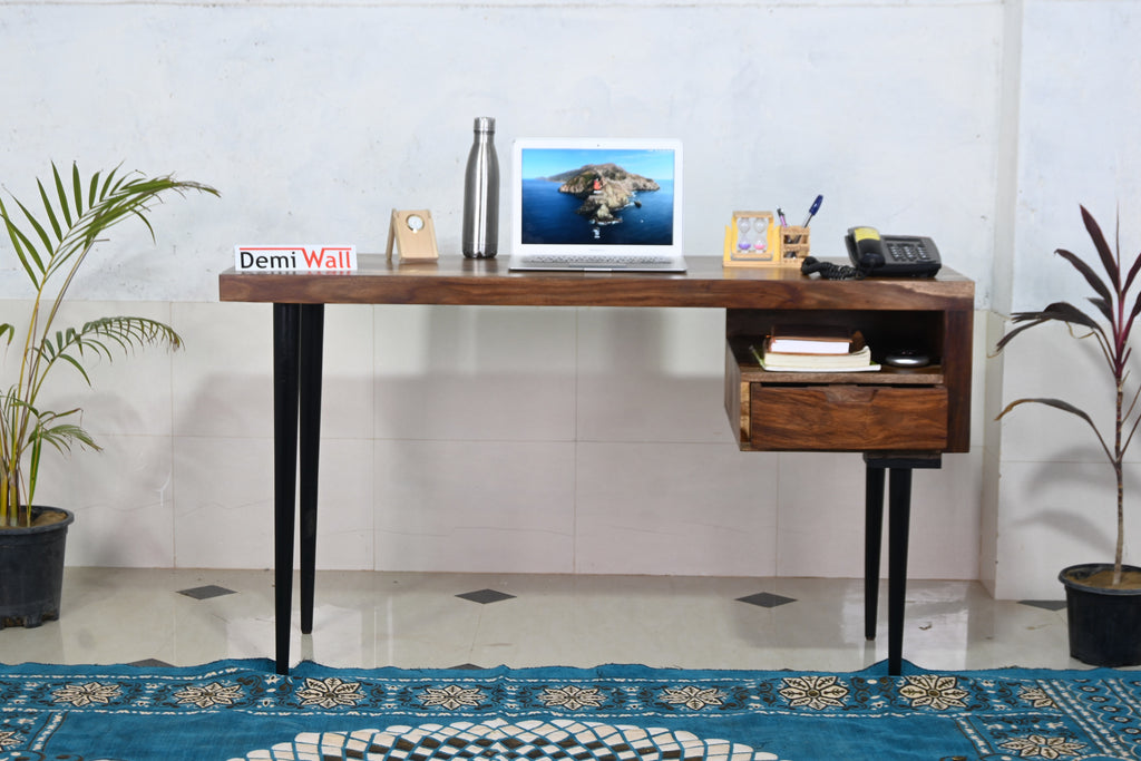 Onyx Sheesham Wood Study Table In Natural Finish For Study Room Furnit ...