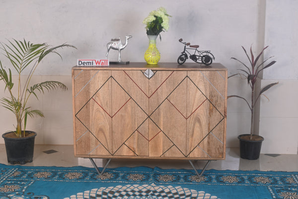 Ritx Sideboard with two doors made of solid mango wood and iron