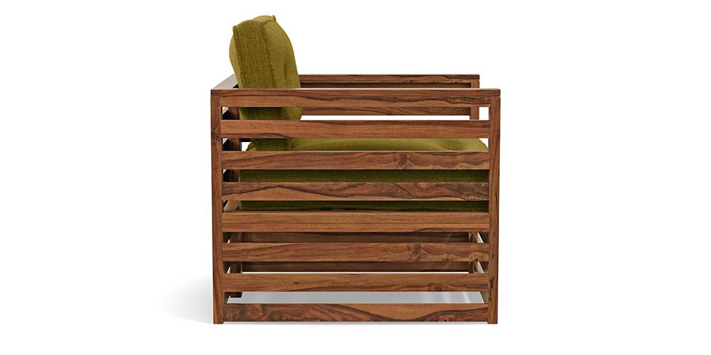 Aspen Sheesham Wood 2 Seater Sofa Set In Natural Teak For Living Room Furniture