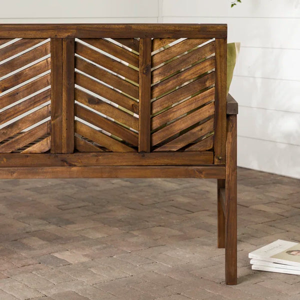 V-Sep Solid Wood 2 Seater Bench In Natural Finish For Graden Furniture
