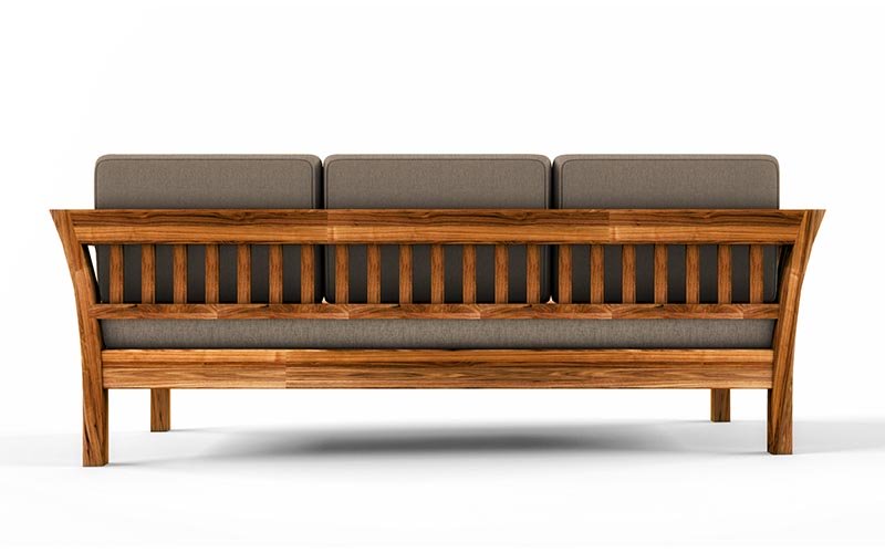 Alex Solid  Sheesham Wood 3 Seater Sofa Set In Natural Teak For Living Room Furniture