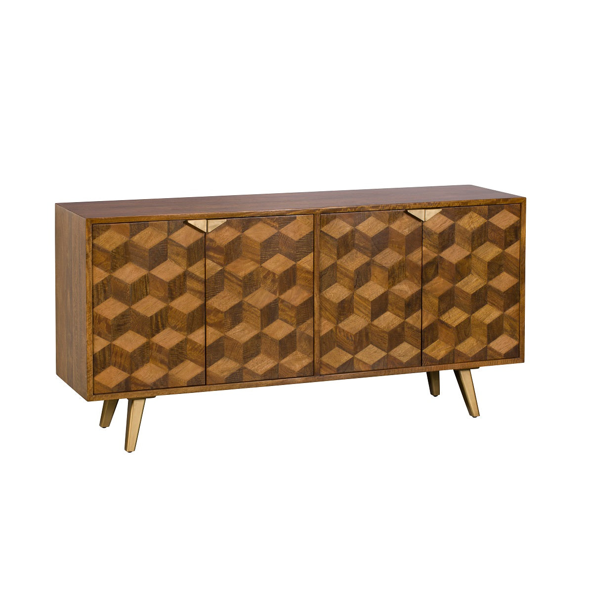 Leon Solid Wood Sideboard In Natural Finish For Living Room Furniture