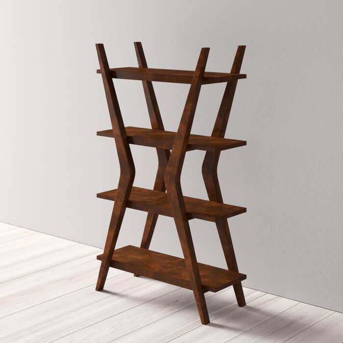 Bhumi Solid Wood Bookcase In Provincial Teak Finish