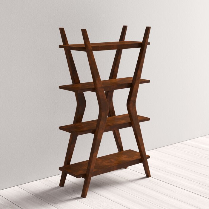 Bhumi Solid Wood Bookcase In Provincial Teak Finish