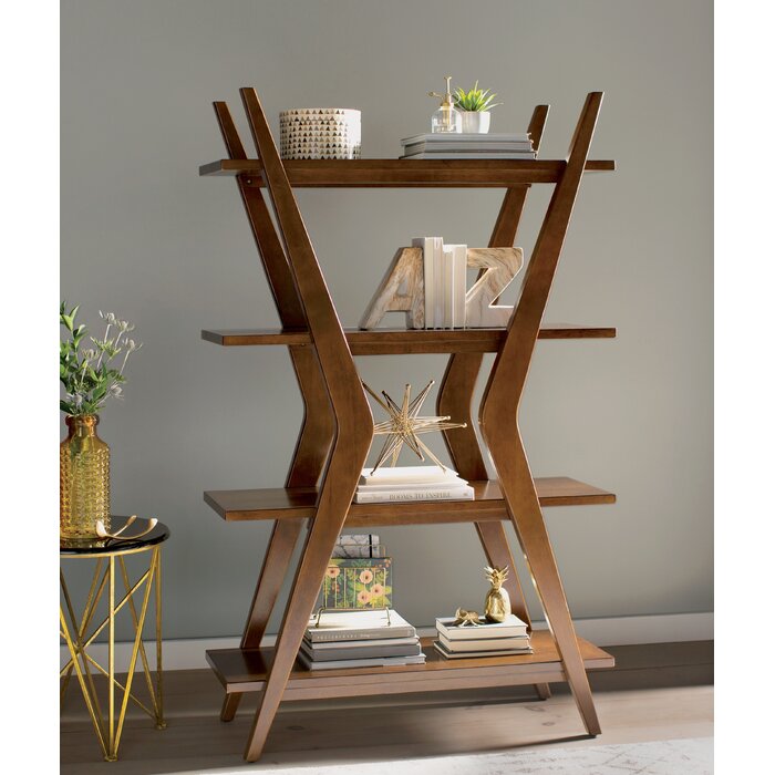 Bhumi Solid Wood Bookcase In Provincial Teak Finish