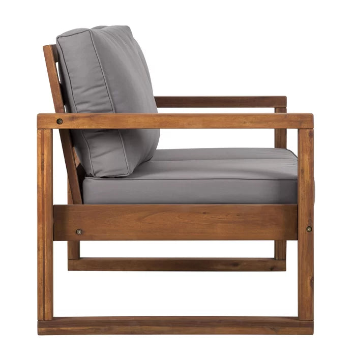 Solid Wood 2 Seater Sofa In Natural Finish For Living Room Furniture