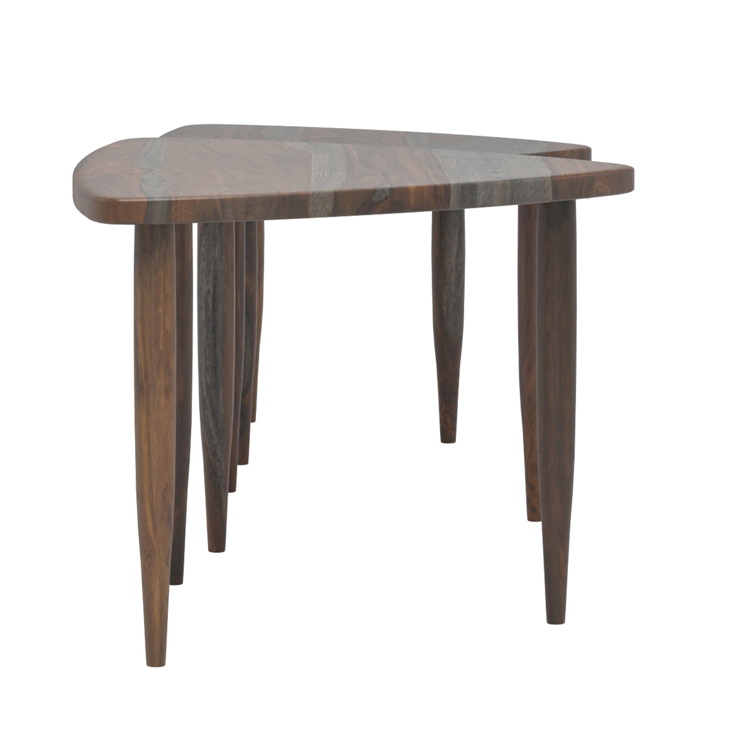 Royal Place Sheesham Wood Nesting Table Set In Grey For Living Room Furniture