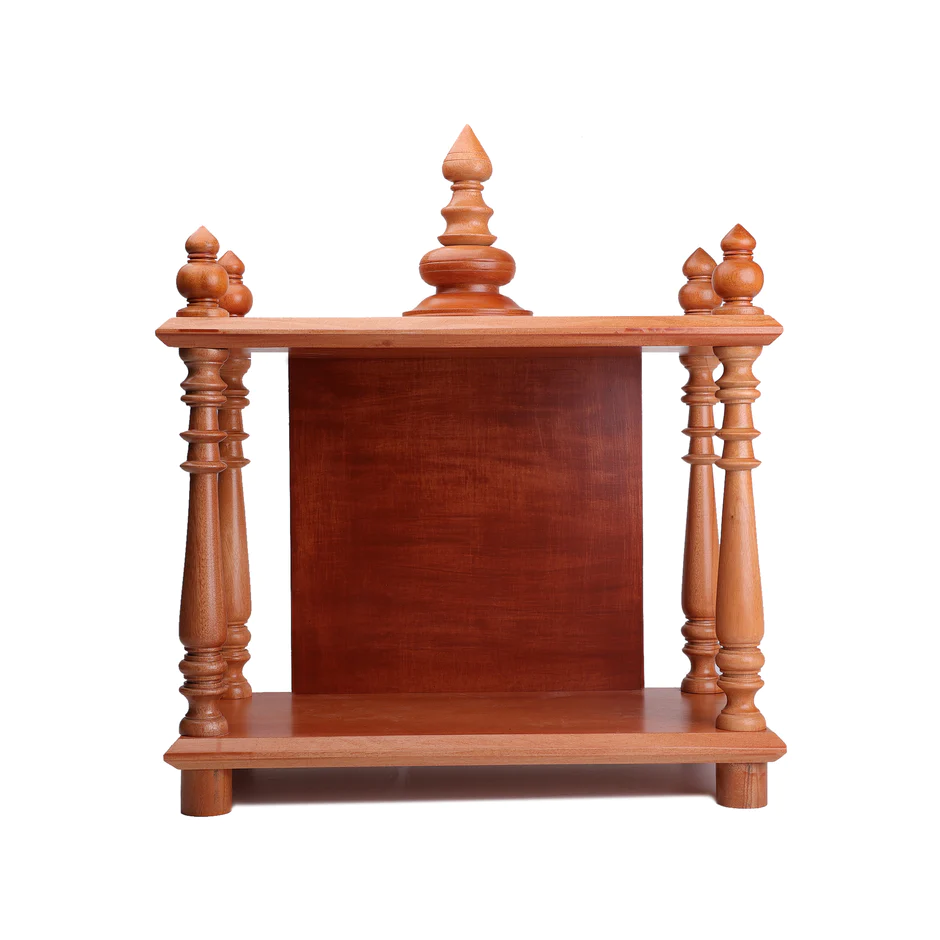 Demiwall Mango Wood Pooja Mandir | Temples for Puja Room In Natural Finish & Provincial Teak