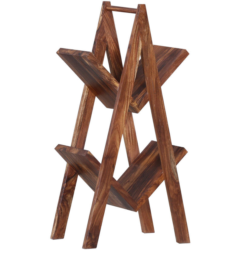 Alex Solid Sheesham Wood 2 Shelf Bookcase In Provincial Finish