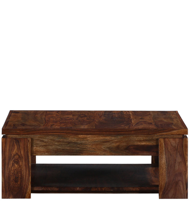 Alex Solid Sheesham Wood Coffee Table In Provincial Finish #014