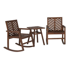 Haines Solid Wood Garden Furniture Set 2 Chair & One Bench In Natural Finish For Garden Furniture