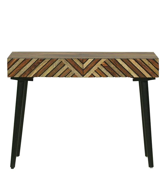 Ritx Solid Wood Study Table In Rustic Teak Finish For Study Room