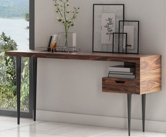 Onyx Sheesham Wood Study Table | Cansole Table  In Natural Finish