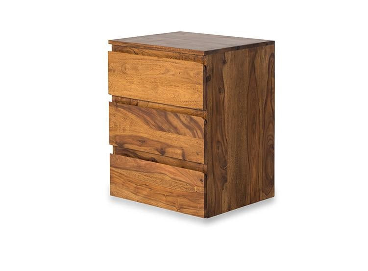 Avian Three Drawers Bed-Side Table Made Of Solid Sheesham Wood