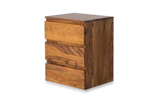 Avian Three Drawers Bed-Side Table Made Of Solid Sheesham Wood