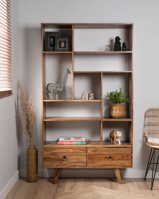 Arko Open Bookcase Made Of Solid Sheesham Wood