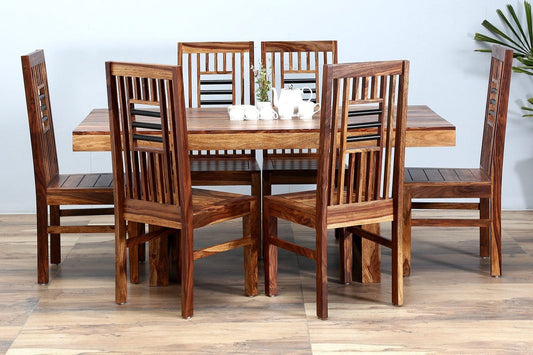 Warm  Sheesham Wood Wood Six Seater Dining Set For Living Room Furniture, Dining Room Furniture,Hotel Furniture