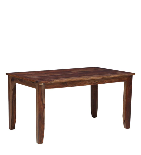 Kia Solid Wood 6 Seater Dining Table In Rustic Teak Finish For  Dining Room Furniture