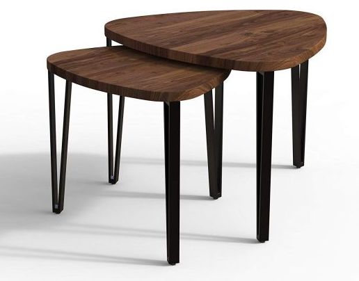 Arko Nesting Table (Set Of 2 ) Made Of Solid Sheesham Wood & Iron