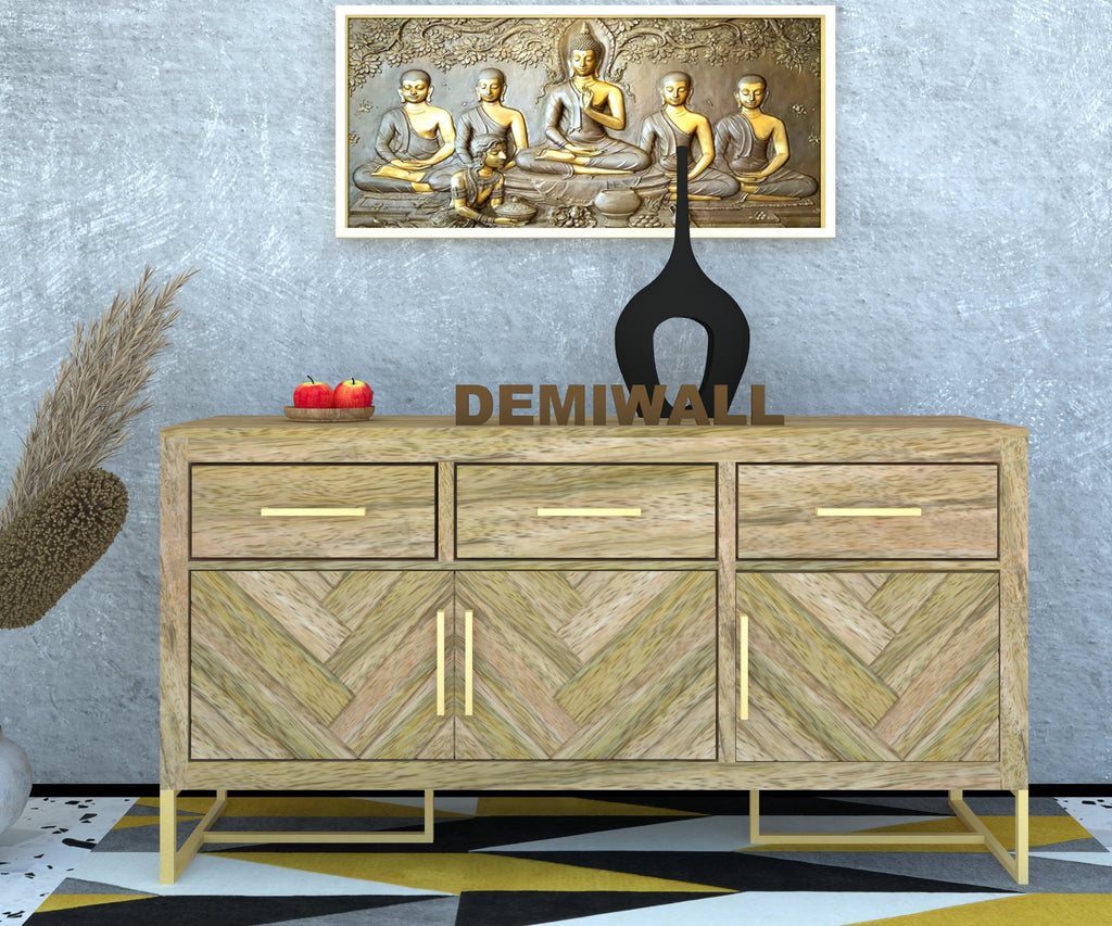Arico Solid Wood Sideboard in Netural Finish