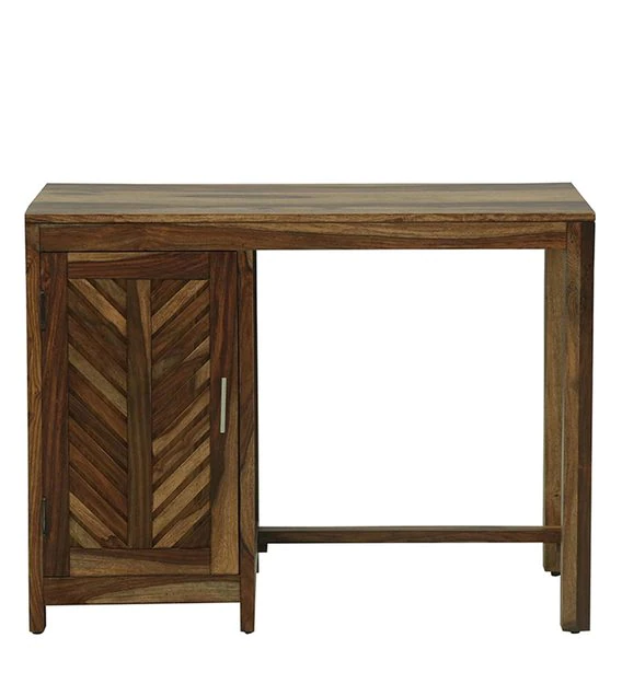 Ritx Solid Wood Study Table In Rustic Teak Finish For Study Room Furniture