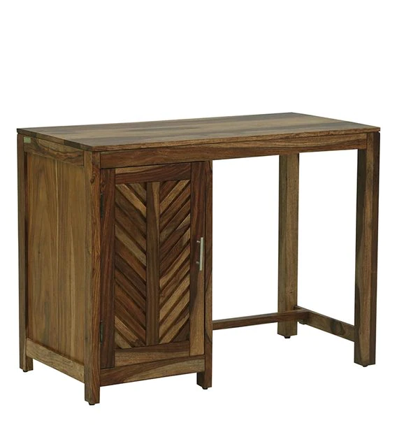 Ritx Solid Wood Study Table In Rustic Teak Finish For Study Room Furniture